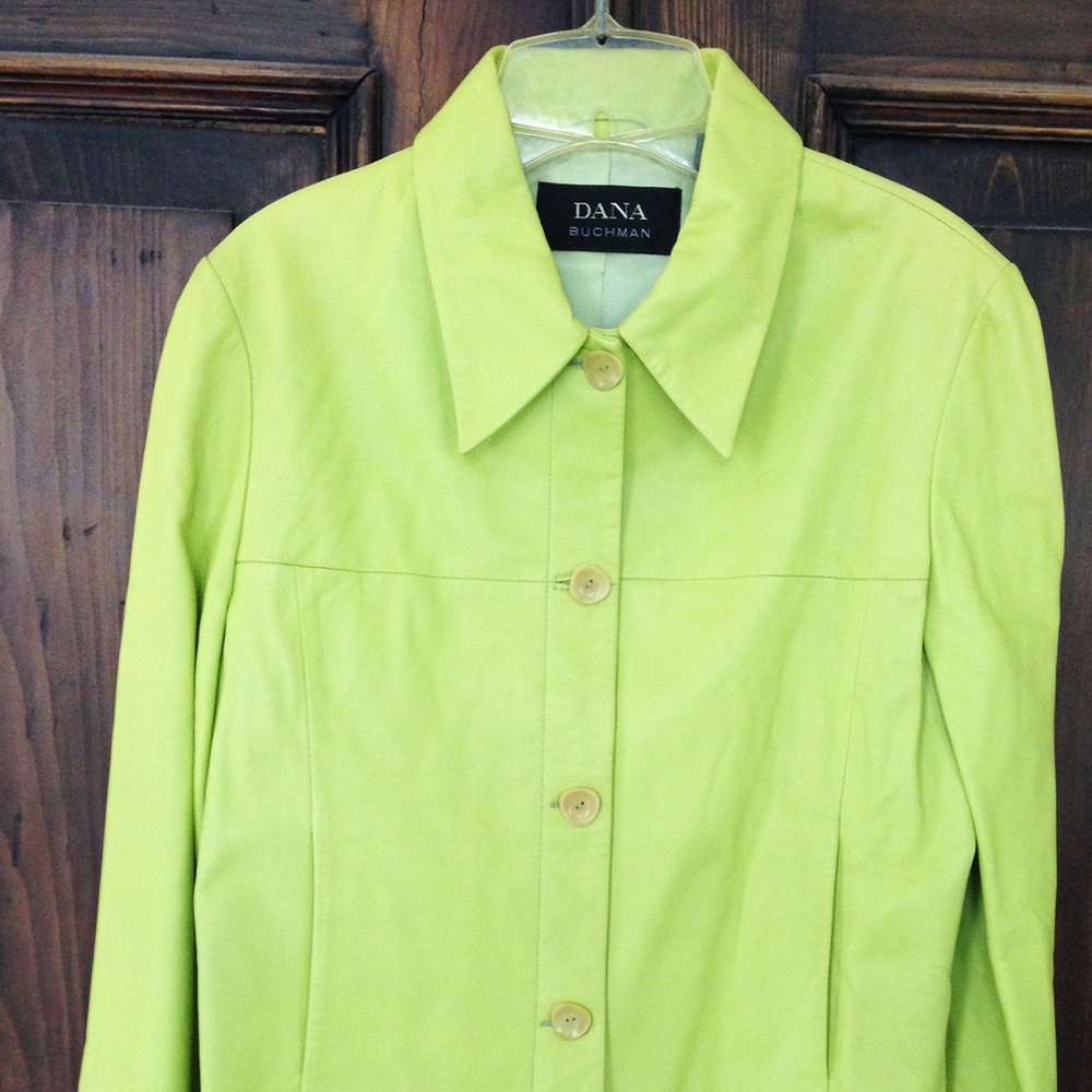 Lime leather jacket 100% Lamb skin